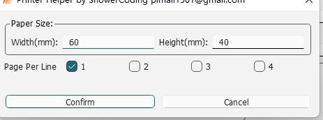 Paper settings window